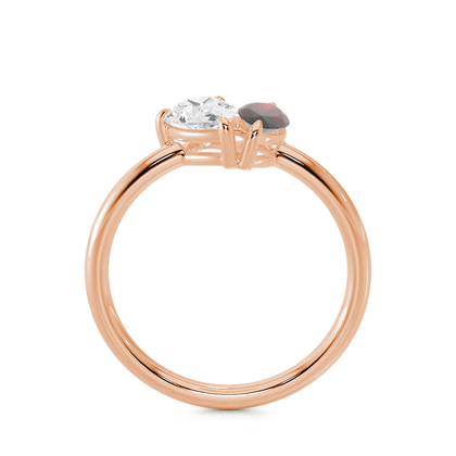 Toi Et Moi Pear Diamond & Marquise-Cut Ruby Diamond Ring
