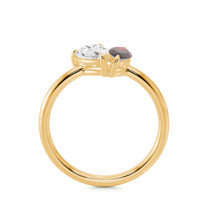 Toi Et Moi Pear Diamond & Marquise-Cut Ruby Diamond Ring