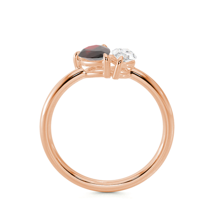 Toi Et Moi Pear-Cut Ruby & Marquise Diamond Ring