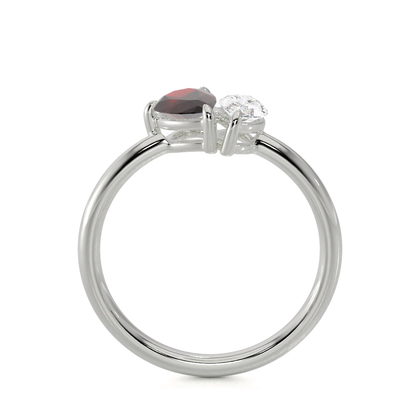 Toi Et Moi Pear-Cut Ruby & Marquise Diamond Ring