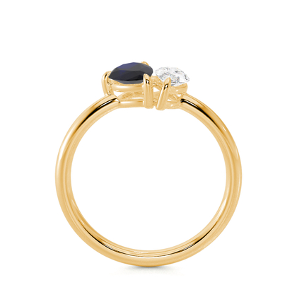 Toi Et Moi Pear-Cut Blue Sapphire & Marquise Diamond Ring