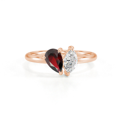 Toi Et Moi Pear-Cut Ruby & Marquise Diamond Ring
