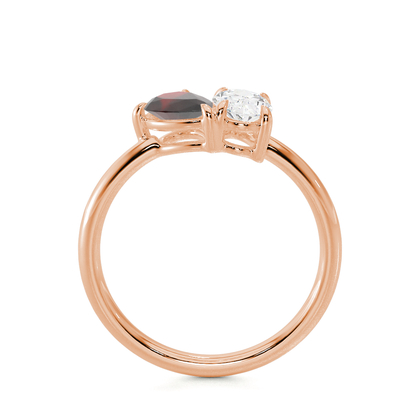 Toi Et Moi Pear-Cut Ruby & Oval Diamond Ring