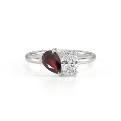 Toi Et Moi Pear-Cut Ruby & Oval Diamond Ring