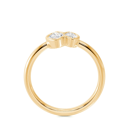 Toi Et Moi Ring mit Marquise-Diamant in Zargenfassung