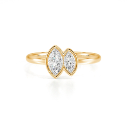Toi Et Moi Ring mit Marquise-Diamant in Zargenfassung