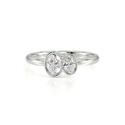 Toi Et Moi Bezel-Set Oval Diamond Ring