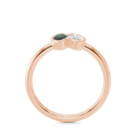 Toi Et Moi Bezel Set Marquise-Cut Emerald & Diamond Ring