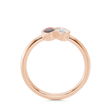 Toi Et Moi Bezel Set Marquise-Cut Ruby & Diamond Ring