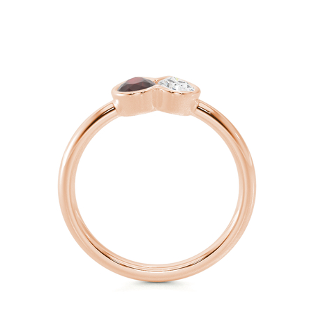 Toi Et Moi Bezel Set Pear-Cut Ruby & Diamond Ring
