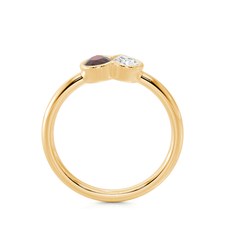 Toi Et Moi Bezel Set Pear-Cut Ruby & Diamond Ring