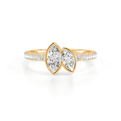 Toi Et Moi Bezel-Set Marquise Pavé Diamond Ring