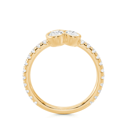 Toi Et Moi Ring mit ovalem Pavé-Diamanten im Lünetten-Set