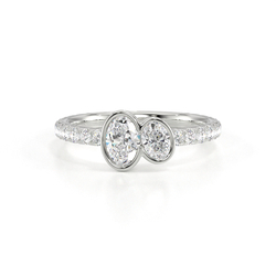 Toi Et Moi Bezel-Set Oval Pavé Diamond Ring