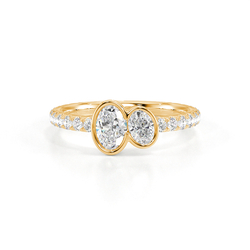 Toi Et Moi Bezel-Set Oval Pavé Diamond Ring