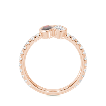 Toi Et Moi Bezel-Set Marquise-Cut Ruby & Diamond Pavé Ring