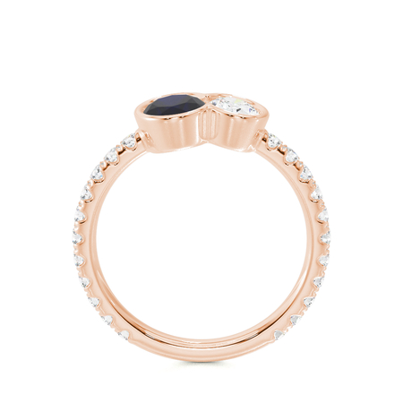 Toi Et Moi Bezel-Set Oval-Cut Blue Sapphire & Diamond Pavé Ring