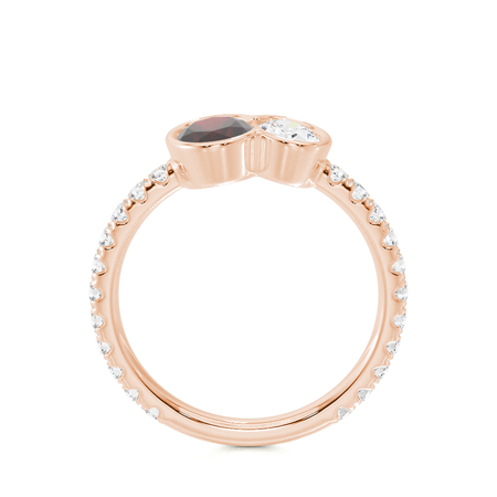 Toi Et Moi Bezel-Set Oval-Cut Ruby & Diamond Pavé Ring