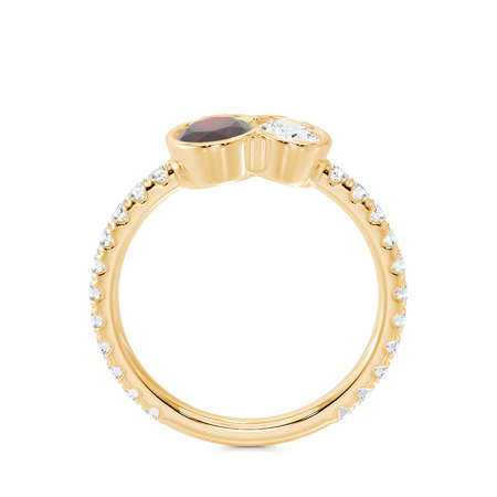 Toi Et Moi Bezel-Set Oval-Cut Ruby & Diamond Pavé Ring