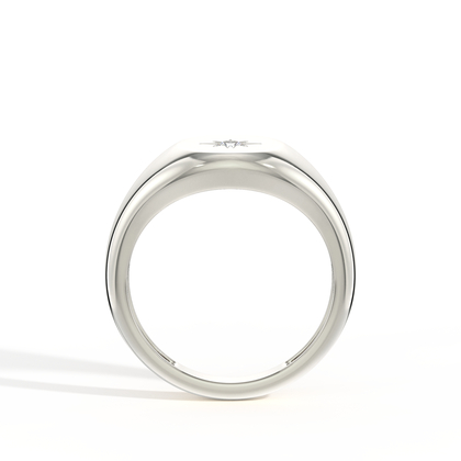 Diamond Starburst Men’S Signet Ring