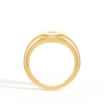 Signetring For Menn Med Diamantstjerne