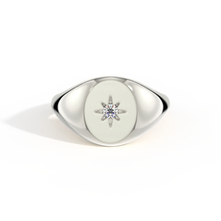 Diamond Starburst Men’S Signet Ring
