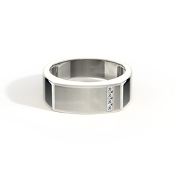 Pavé-Set Bar Men’S Diamond Ring