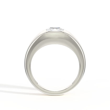 Bezel-Set Cushion Men’S Diamond Ring