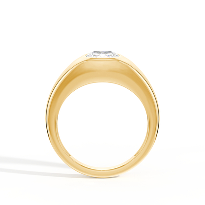 Bezel-Set Cushion Men’S Diamond Ring