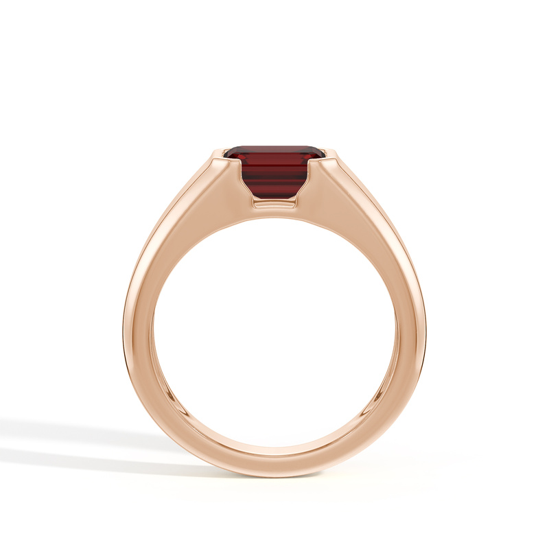 Emerald-Cut Garnet Men'S Ring