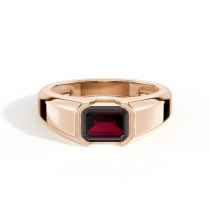 Emerald-Cut Ruby Men'S Ring