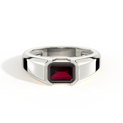 Emerald-Cut Ruby Men'S Ring
