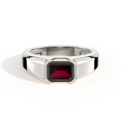Emerald-Cut Ruby Men'S Ring