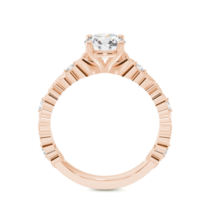 Gravierter Vintage-Verlobungsring mit Diamantbesatz