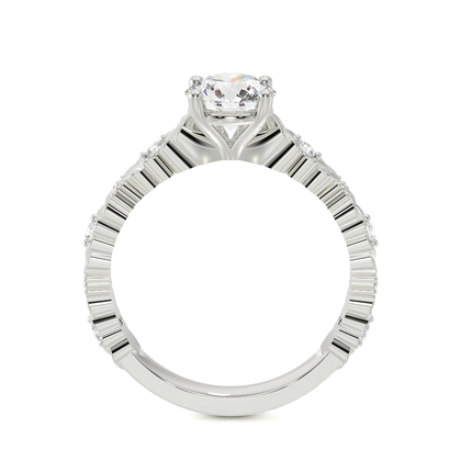 Gravierter Vintage-Verlobungsring mit Diamantbesatz