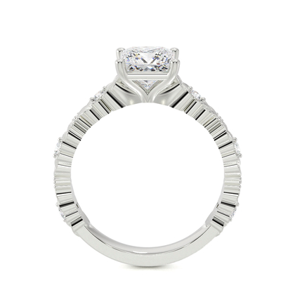Gravierter Vintage-Verlobungsring mit Diamantbesatz