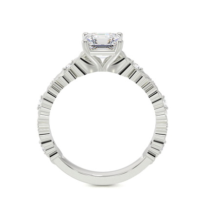 Gravierter Vintage-Verlobungsring mit Diamantbesatz