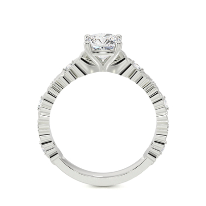 Gravierter Vintage-Verlobungsring mit Diamantbesatz
