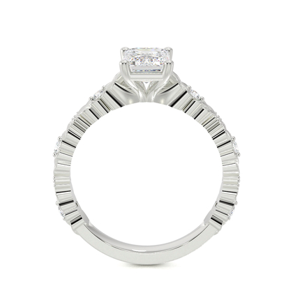 Gravierter Vintage-Verlobungsring mit Diamantbesatz