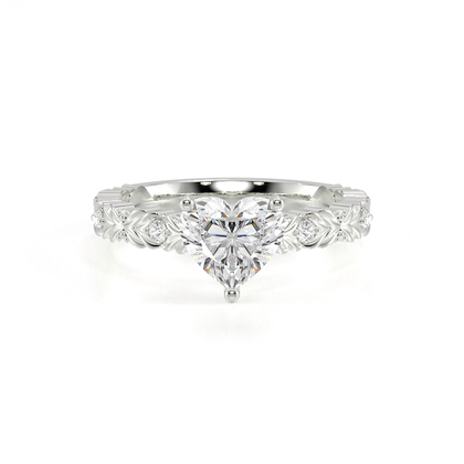 Gravierter Vintage-Verlobungsring mit Diamantbesatz