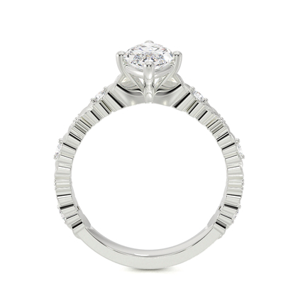 Gravierter Vintage-Verlobungsring mit Diamantbesatz