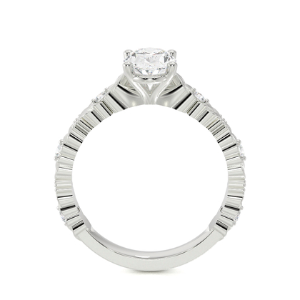 Gravierter Vintage-Verlobungsring mit Diamantbesatz