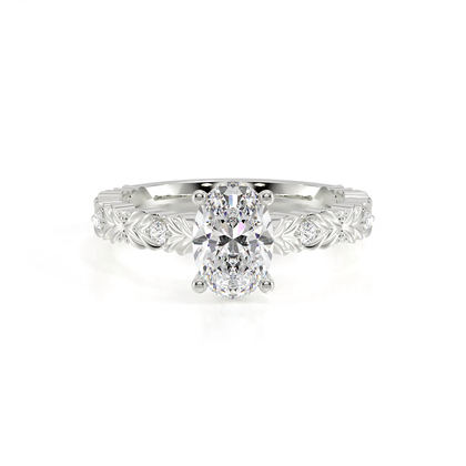 Gravierter Vintage-Verlobungsring mit Diamantbesatz