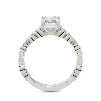Gravierter Vintage-Verlobungsring mit Diamantbesatz