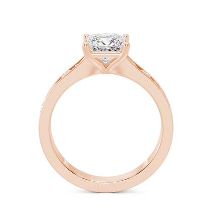 Engraved Diamond Set Vintage Engagement Ring