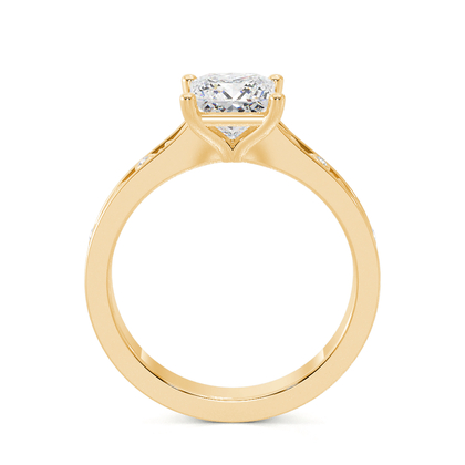 Gravierter Vintage-Verlobungsring mit Diamantbesatz