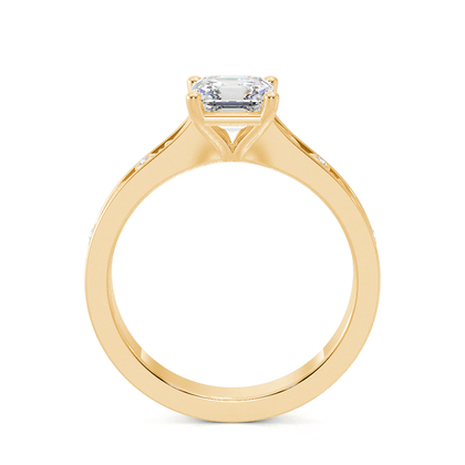 Gravierter Vintage-Verlobungsring mit Diamantbesatz