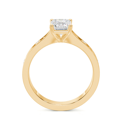 Gravierter Vintage-Verlobungsring mit Diamantbesatz