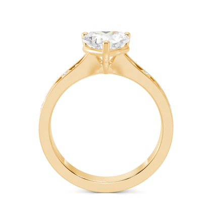 Gravierter Vintage-Verlobungsring mit Diamantbesatz