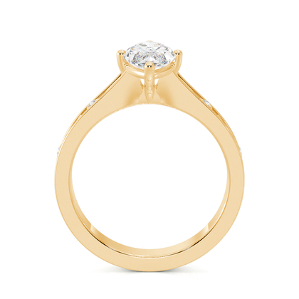 Gravierter Vintage-Verlobungsring mit Diamantbesatz